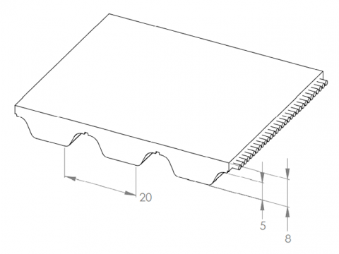 Courroie dentée PU AT20