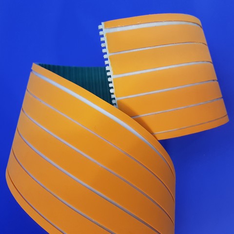 Courroie crantée T10 a revêtement linatril avec assemblage mécanique pour transport de tôles