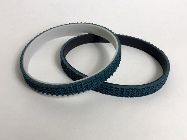 Courroie elastique en polyurethane avec revetement PVC Supergrip vert