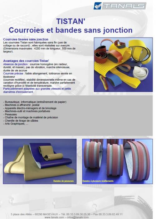 Bandes tissées sans fin TISTAN