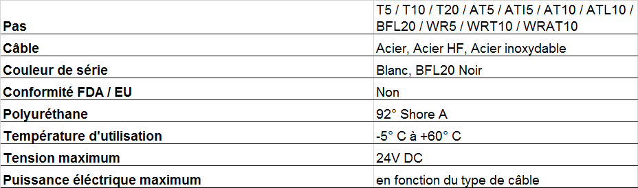 caractéristiques techniques e-belt transmission éléctrique